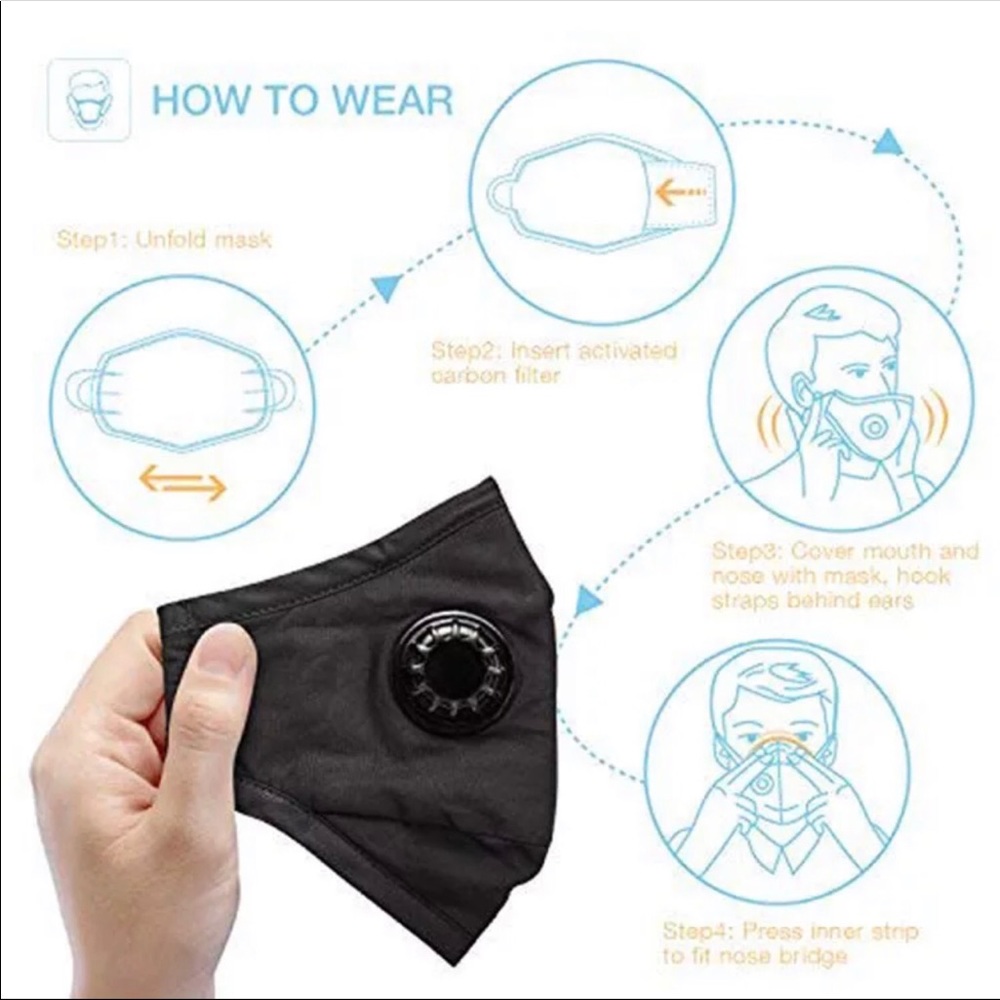 2 Washable face mask (4 free pm2.5 filters) - Picture 3 of 3